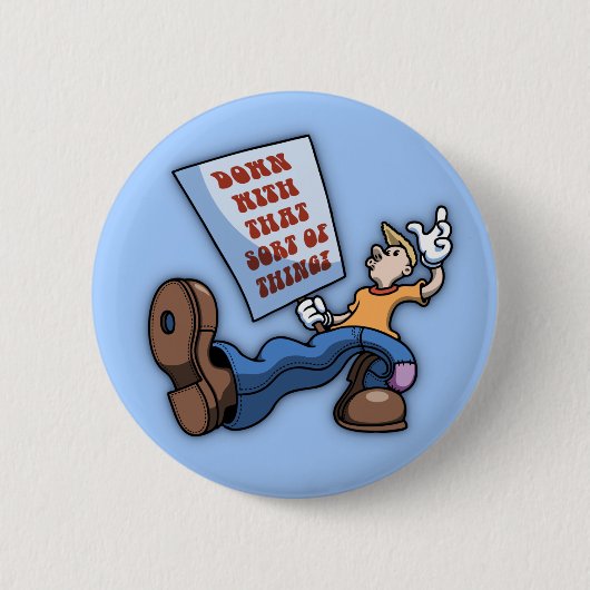Badge Rond 5 Cm Vers le bas avec cela ! (Devant)