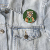 Badge Rond 5 Cm Vers le bas tigre de gilet (En situation)