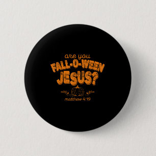 Badge Rond 5 Cm Verset de Jésus citrouille chrétien automne