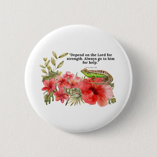 Badge Rond 5 Cm verset de la bible avec des illustrations d'aquare (Devant)