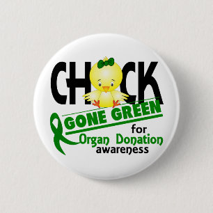 Badge Rond 5 Cm Vert allé par poussin 2 de donation d'organe