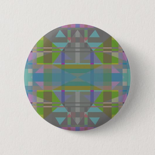 Badge Rond 5 Cm Vert bleu violet géométrique (Devant)