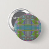 Badge Rond 5 Cm Vert bleu violet géométrique (Devant & derrière)