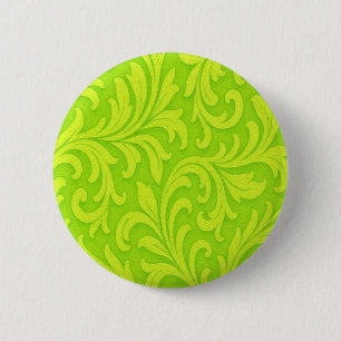 Badge Rond 5 Cm vert citron motif élégant