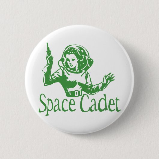 Badge Rond 5 Cm Vert de cadet de l'espace (Devant)