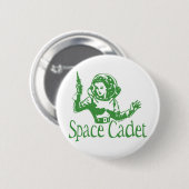Badge Rond 5 Cm Vert de cadet de l'espace (Devant & derrière)