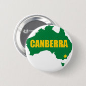 Badge Rond 5 Cm Vert de Canberra et carte d'or (Devant & derrière)