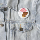 Badge Rond 5 Cm vert de crème glacée (En situation)