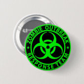 Badge Rond 5 Cm Vert de néon d'équipe de réponse de manifestation (Devant & derrière)