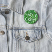 Badge Rond 5 Cm Vert de vote (En situation)