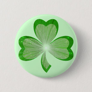 Badge Rond 5 Cm Vert d'insigne de bouton de shamrock