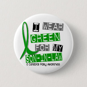 Badge Rond 5 Cm Vert d'usage de l'infirmité motrice cérébrale I