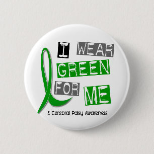 Badge Rond 5 Cm Vert d'usage de l'infirmité motrice cérébrale I
