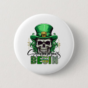 Badge Rond 5 Cm Vert irlandais Laissez les Shenanigans Commencer R