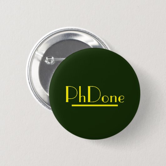 Badge Rond 5 Cm Vert/jaune de PhDone (Devant & derrière)
