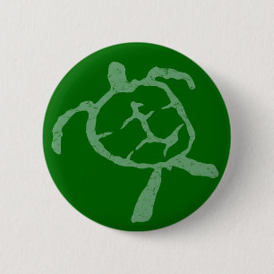 Badge Rond 5 Cm vert tortue