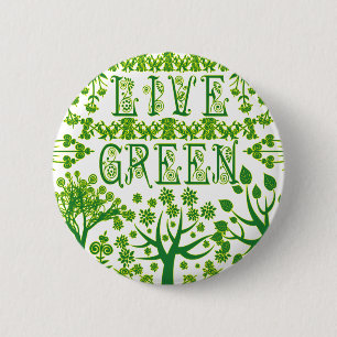 Badge Rond 5 Cm Vert vivant