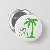 Badge Rond 5 Cm Vert vivant - Palm Tree (Devant & derrière)