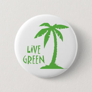 Badge Rond 5 Cm Vert vivant - Palm Tree