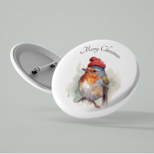 Badge Rond 5 Cm Veste festive Robin Woodland Flair