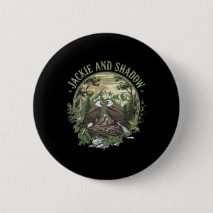 Badge Rond 5 Cm Veste vintage Et Hadow Bald'Aigle Famille Nature
