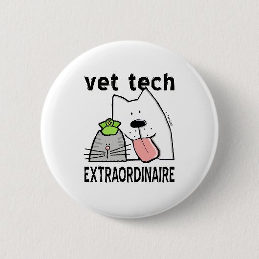 Badge Rond 5 Cm vet+tech vet+tech+cadeaux vet+tech+équipement vété (Devant)