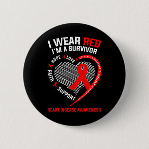 Badge Rond 5 Cm Vêtements Cadeaux Vêtements Rouge Survivant Maladi