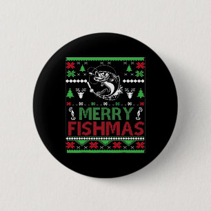 Badge Rond 5 Cm Vêtements de Noël pour pêche laids B Poisson