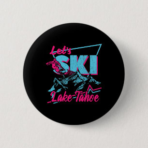 Badge Rond 5 Cm Vêtements de ski vintage 80s 90s - Retro Lake Taho