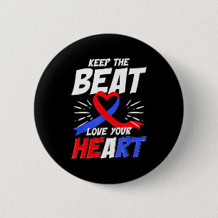 Badge Rond 5 Cm Vêtements de soutien cardiovasculaire Ruban rouge