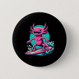 Badge Rond 5 Cm Vêtements de surf Axolotl Planche de surf Surfeur