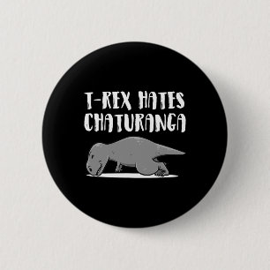 Badge Rond 5 Cm Vêtements de yoga de T-rex de dinosaure drôles Cad