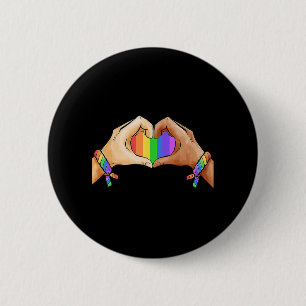 Badge Rond 5 Cm Vêtements gay pride LGBT Arc-en-ciel Unité cardiaq