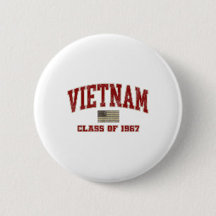 Badge Rond 5 Cm Vétéran De Guerre Vietnam Chemise Militaire Cl De 