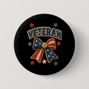 Badge Rond 5 Cm Vétéran Patriotique Mignon Étoiles Arc Fier Milita
