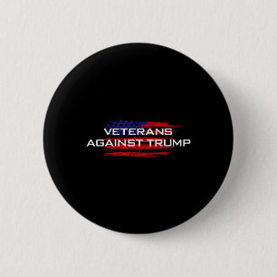 Badge Rond 5 Cm Vétérans contre Trump - Anti-Trump