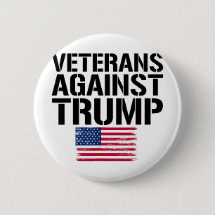 Badge Rond 5 Cm Vétérans contre Trump Anti-trump Vétérans contre