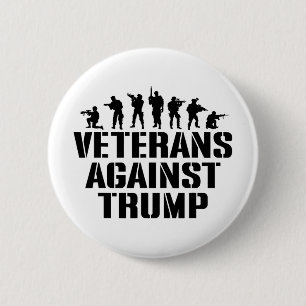 Badge Rond 5 Cm Vétérans contre Trump Anti-trump Vétérans contre