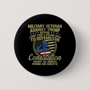 Badge Rond 5 Cm Vétérans contre Trump, drôle de vêtements anti-Tru