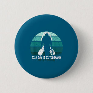 Badge Rond 5 Cm Vétérans Militaires Américains Sensibilisation Au