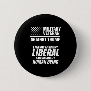 Badge Rond 5 Cm Vétérans Militaires Contre Trump Libéral Usa Élect