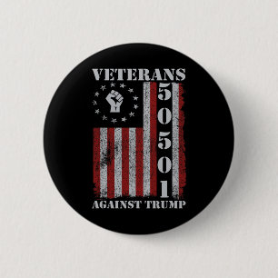 Badge Rond 5 Cm Vétérans Militaires Protestent Drapeau États-Unis 