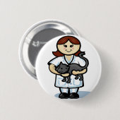 Badge Rond 5 Cm Vétérinaire de bouton (Devant & derrière)