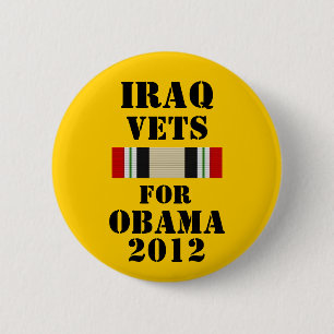 Badge Rond 5 Cm Vétérinaires de l'Irak pour Obama 2012