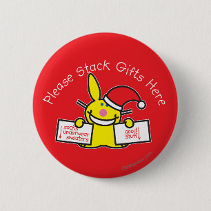 Badge Rond 5 Cm Veuillez empiler les cadeaux ici