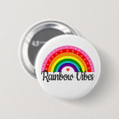 Badge Rond 5 Cm Vibes arc-en-ciel (Devant & derrière)