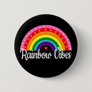 Badge Rond 5 Cm Vibes arc-en-ciel