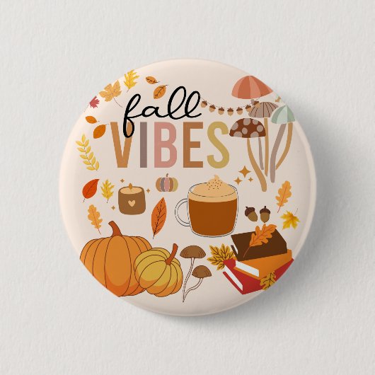 Badge Rond 5 Cm Vibes d'automne (Devant)