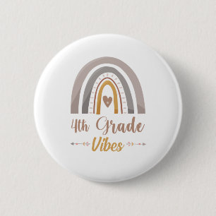 Badge Rond 5 Cm Vibes de 4e année Retour à l'école en quatrième an