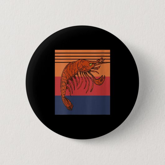 Badge Rond 5 Cm Vibes de crevettes rétro pour femmes amusant Marin (Devant)